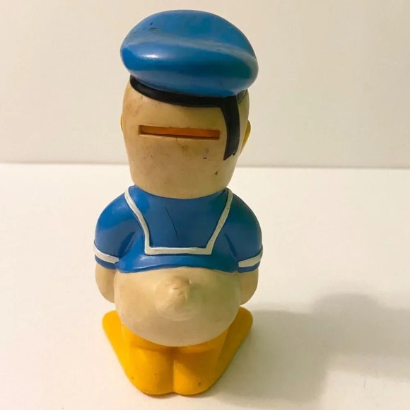 Vintage Donald Duck Coin Bank 6 Inch Tall Figure Missing Bottom Stopper - Picture 5 of 12